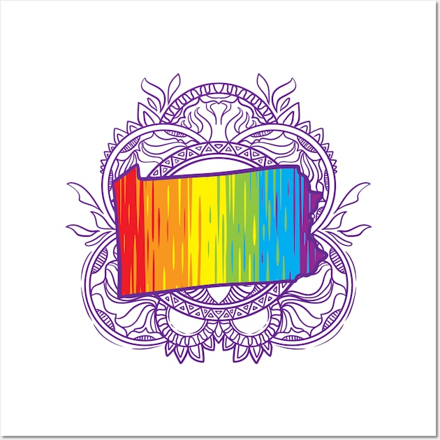 Pennsylvania Mandala Pride Wall Art by Manfish Inc.